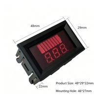 Medidor Digital de Voltaje y Capacidad de Batería de 12V 24V 36V 48V 60V 72V 84V para Baterías de Plomo-Ácido y Litio para Bicicletas Eléctricas
