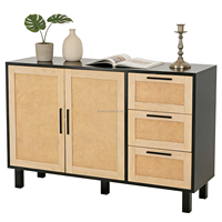 Buffet moderne en bois de chêne, 3 tiroirs, 2 portes, gain de place, meuble de salon, hôtel, villa, salle à manger, grande capacité de rangement