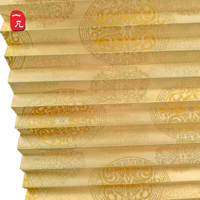 Tissu de store plissé en jacquard doré pour textile de maison, pour salon, rideaux de type accordéon