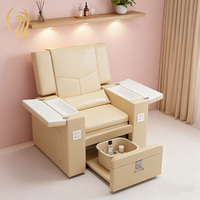 Ensemble de chaises de pédicure et table de manucure de luxe, personnalisables et économiques, avec fonction bain à remous et massage pour spa et salon de manucure