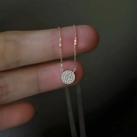 Collier pendentif clavicule FanKe S925 en argent sterling plaqué or 14 carats, chaîne à maillons ronds Vénus, style luxe léger français