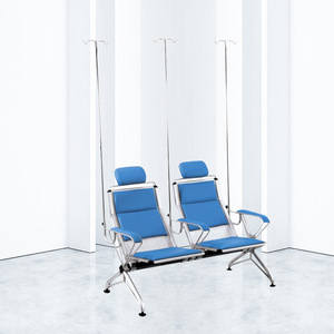 Silla de Infusión Multipersona con Poste, Silla Acolchada de Acero para Sala de Espera de Hospital o Clínica, Fabricante - Product Image 2