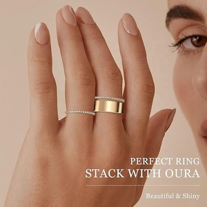 Anelli Impilabili <span class=keywords><strong>Oura</strong></span> per Donne, Anelli in Acciaio Inossidabile con Zirconia Cubica, Gioielli alla Moda per Banchetti, Matrimoni e Feste - Product Image 5