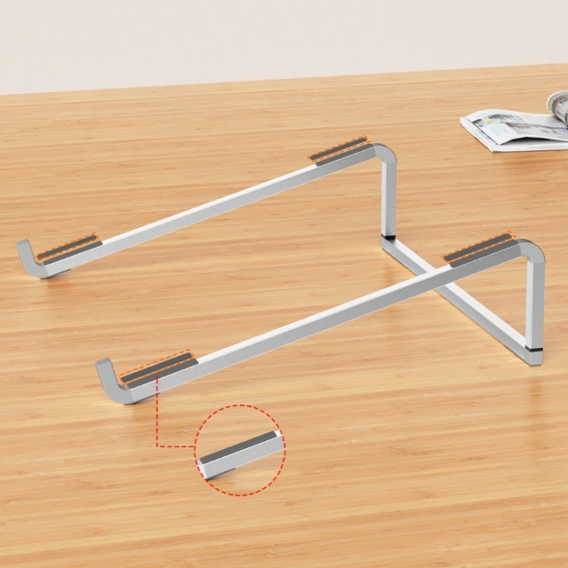 Minimalist Aluminum Alloy Laptop Cooling Stand Dark Grey and Silver Metal Product