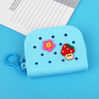 Monedero de Silicona Impermeable con Orificio para Colgar Zapatos, Accesorios Impermeables Desmontables y Lindos, Monedero Creativo de Silicona para Niños