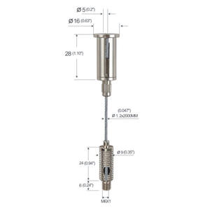Câble en acier de haute qualité Kit de suspension de câble métallique en acier inoxydable pince de câble réglable avec vis M6 - Product Image 4