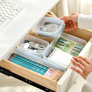 Drawer Organizer <b>Box</b> Rectangular Stackable With Dual Color Non Slip Compartments For Kitchen Tableware Cosmetics - Product Image 1