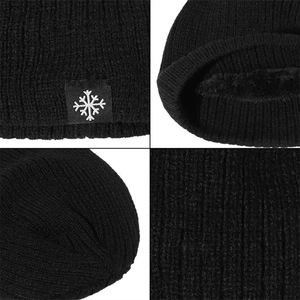 Cappello Lavorato a Maglia a Righe con Motivo a Fiocco di Neve, Berretto Invernale a Doppio Strato Foderato e Ispessito Senza Visiera, Stile Street Hiphop per Sport e Alpinismo - Product Image 4