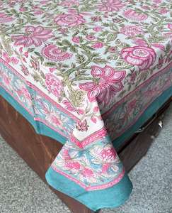 Cubierta de Mantel de algodón 100% con estampado de bloque de mano de calidad superior, cubierta de mesa de tamaño personalizado, cubiertas de decoración de boda para hotel en casa - Product Image 2