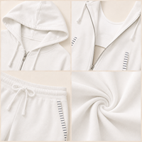 Ensembles de sport pour femmes, vêtements de fitness personnalisés avec logo, fabricant d'activewear, sweats à capuche décontractés pour l'entraînement, survêtements épais à coutures zigzag