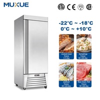 Réfrigérateur vertical MUXUE à compresseur basse température, 110V 60Hz, congélateur encastrable 1 porte en acier inoxydable