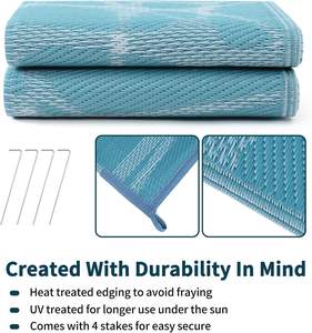 Tapis tissé en PP robuste pour usage intensif, 5x8 pieds, réversible, résistant aux UV, facile à nettoyer, pour camping-car, remorque, patio et usage commercial, vente en gros - Product Image 4