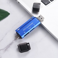 Lecteur de cartes mémoire externe USB-C 3-en-1 en alliage d'aluminium avec ports MMC/SD et USB, adaptateur OTG pour MacBook et PC IUSB Pro