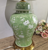 Peint à la main chinois glace prune grand pot de gingembre porcelaine lampe de table en céramique pour salon chambre décor maison article décoratif