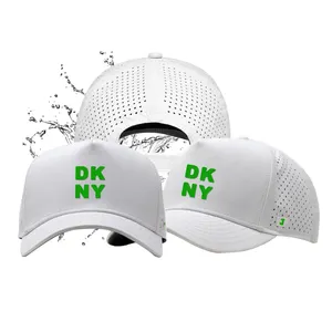 2024 Neu-Eingang hochwertige 5-Panel-Baseballmütze Kurven Klammer schnell trocknend Polyester-Laser perforiertes Schnittloch Golfmütze