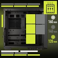Boîtier PC de jeu MSI MAG PANO 100L PZ Premium Mid Tower ATX avec panneau latéral en verre trempé, support de refroidissement liquide, radiateur 360 mm