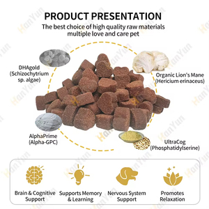 Friandises à mâcher molles pour chiens et chats seniors, enrichies en DHA, Taurine et Crinière <span class=keywords><strong>de</strong></span> <span class=keywords><strong>lion</strong></span>, pour la santé cérébrale, le soutien <span class=keywords><strong>de</strong></span> la mémoire et le soulagement <span class=keywords><strong>de</strong></span> l'anxiété - Product Image 2