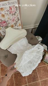 Ensemble de vêtements en coton mélangé + denim blanc, coupe évasée, échantillon disponible, sans manches, respirant, OEM - Product Image 5