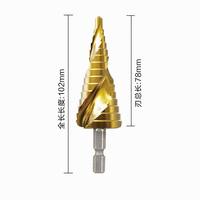 Foret étagé 4-32mm HSS 4241 à cannelure droite, queue triangulaire, outil d'agrandissement pour tôle, vente en gros OEM usine