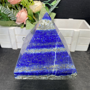 10cm tinh thể kim tự tháp đá tự nhiên Tay Chạm Khắc đánh bóng <span class=keywords><strong>Lapis</strong></span> lazuil tinh thể kim tự tháp cho thiền - Product Image 2