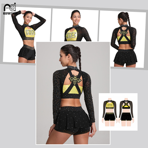 Concevez votre propre uniforme de cheerleading, tenue de cheerleading avec strass, uniformes de cheerleading - Product Image 4