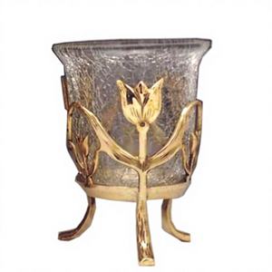 Porte-bougie en verre artisanal écologique avec support en aluminium pour la décoration de Noël et de mariage, logo personnalisé disponible - Product Image 1