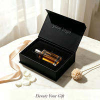 Boîtes d'emballage cosmétiques rigides pliables écologiques personnalisées de luxe avec logo, couvercle magnétique, boîte cadeau en papier noir, éponge