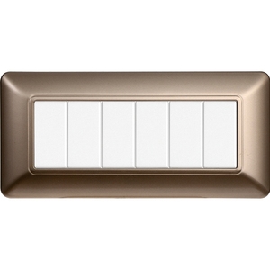 Enchufe de pared Gloca de plástico con 6 tomas, juego de 2 en acero bronceado para uso residencial - Product Image 4