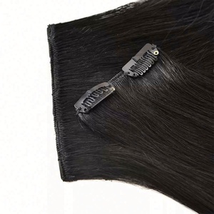 High Quality Natural Seamless PU Clip-In <b>Hair</b> <b>Extensions</b> Good Quality Raw Remy Human <b>Hair</b> <b>Extensions</b> - Product Image 2