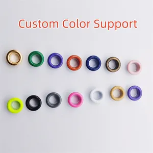 Brass dây giày Grommet vòng brass khoen cho túi quần áo biểu tượng tùy chỉnh phẳng Bạc Súng Đen Bronze khoen