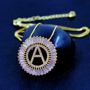 Ewlace old/ililver 26 olor 26 Letters eckicklace omen Opper irircon A-Z ame nitials - Product Image 1