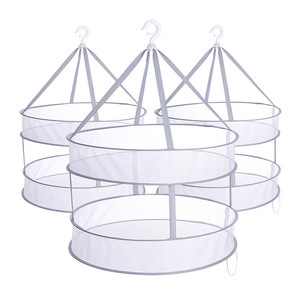 Tendedero de Ropa Plegable de Malla de 2 Niveles, Secador de Ropa Simple de Doble Capa para Suéteres, Ropa Interior, Sombreros, Almohadas, Calcetines, para Uso en el Patio - Product Image 1