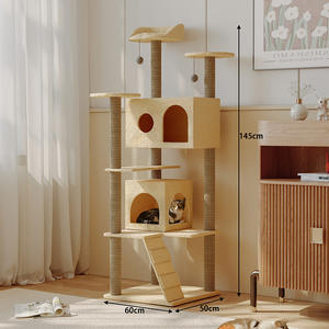 Árvore para Gatos UniLink Grande Luxuosa Clássica em Madeira com Sisal Ecológico, 5 Níveis, 60cm, Ninho para Gatos, Estrutura Especial para Escalada de Gatos - Product Image 1