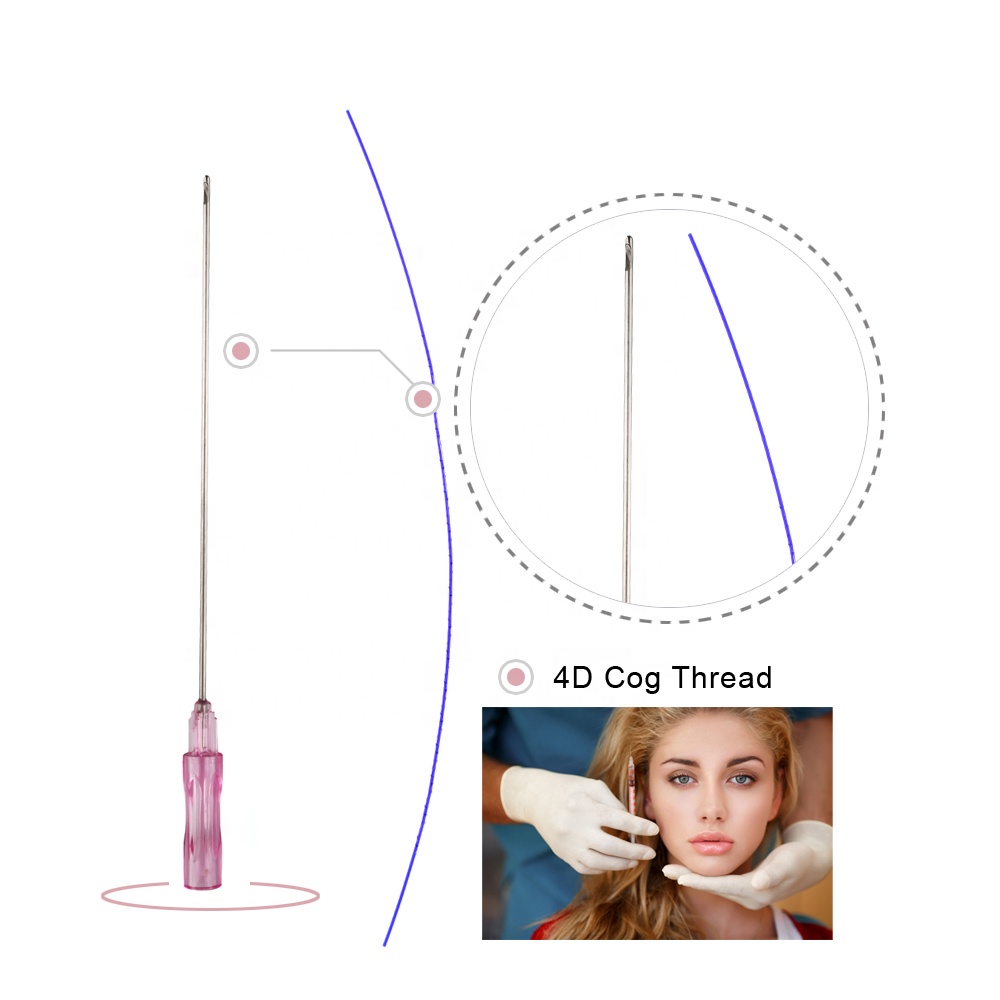 korea thread lift face 4d cog pdo thread face lift blunt sharp needle 21g 90mm pdo lifting