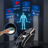 Fauteuil de massage moderne de luxe en cuir, inclinable 4D avec fonction zéro gravité, massage complet du corps, chauffage et massage des pieds