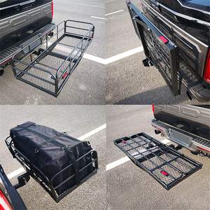 Support <span class=keywords><strong>d</strong></span>'<span class=keywords><strong>attelage</strong></span> robuste porte-bagages pliant écologique porte-bagages arrière panier à bagages convient au récepteur voiture SUV Camping - Product Image 2