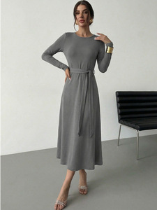 Fashion Autumn/<b>Spring</b>/Summer Casual <b>Women</b> Islamic 2026 Muslim Comfortable Modest Midi Natural Waist Breathable A-line <b>Dress</b> - Product Image 5