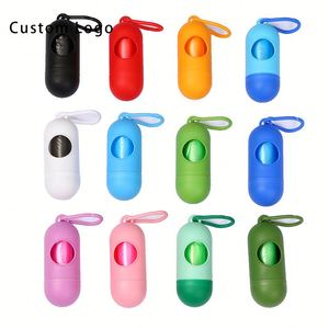 Bolsas para excremento de perro en forma de cápsula, ecológicas, de PE, con serigrafía personalizada para regalos promocionales en ferias comerciales - Product Image 1