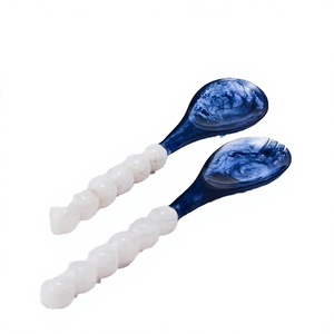 Ensemble d'ustensiles à salade en plastique perlé faits à la main, écologiques, élégants, durables, compatibles lave-vaisselle et micro-ondes, couleur personnalisable - Product Image 4