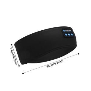 Bandeau Bluetooth noir et gris en polyester anti-transpiration pour la course, le yoga, la musique, le sommeil et l'extérieur - Product Image 2