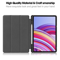 Funda de Cuero PU OMEVE para Xiaomi Redmi Pad Pro de 12.1 Pulgadas con Soporte para Lápiz, Funda Protectora para Tablet con Soporte Tríptico Inteligente de TPU Suave a Prueba de Golpes