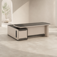 Bureau de direction moderne avec rangement, taille et couleur personnalisables, matériau MDF écologique, usage domestique ou commercial, OEM/ODM disponible