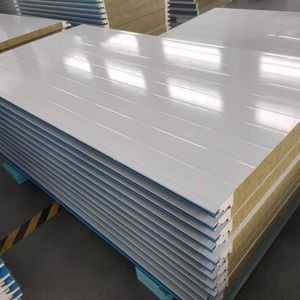 Brandwerende dakpanelen van minerale wol met brandwerende eigenschappen, staalcomposiet sandwichpanelen met rotswol, isolatie, ASTM-geïsoleerde rotswol - Product Image 2