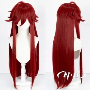 Pelucas de cosplay de ND Grell Sutcliff, fibra de alta calidad, color marrón claro, resistente al calor y a altas temperaturas - Product Image 1
