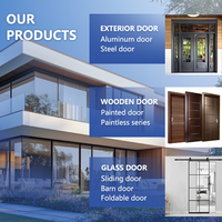 Puertas de Vidrio Personalizadas con Buenas Propiedades de Transmisión de Luz, Puerta Principal Frontal de Metal y Acero, Puerta Exterior de Entrada Única