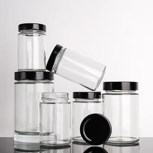 Bán Buôn <span class=keywords><strong>100Ml</strong></span> 500Ml 730Ml 1000Ml 1L Vòng Thực Phẩm Lưu Trữ Đậu Phộng Bơ Ớt Nước Sốt Mật Ong Mứt Thủy Tinh Jar Với Màu Đen Kim Loại Nắp - Product Image 6