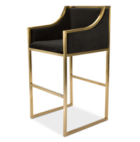 Tabouret de Bar de style européen moderne, comptoir avec dossier haut, en acier inoxydable doré, pour la maison, le Restaurant, la bistrot