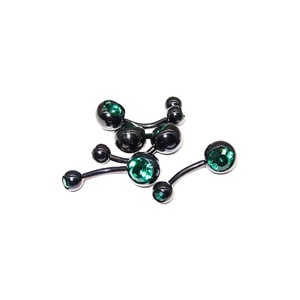 Anello per <span class=keywords><strong>Ombelico</strong></span> in Acciaio Inossidabile per Bambini con Doppio Cristallo, <span class=keywords><strong>Piercing</strong></span> all'<span class=keywords><strong>Ombelico</strong></span>, Calibro 14, Placcato <span class=keywords><strong>Oro</strong></span> 18K, Regalo di Nozze - Product Image 1