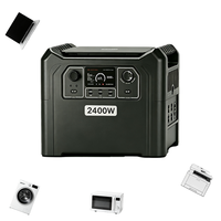 Station d'alimentation portable Smart BMS 2304Wh LiFePO4, générateur solaire à onde sinusoïdale pure 2400W, 800W MPPT, application WiFi