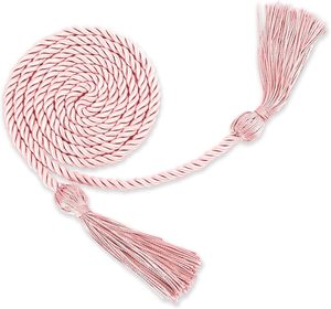 Cordón de Honor Trenzado Rosa de 67 Pulgadas, Cordón Doble con Borla, Clase de 2026, Accesorios de Graduación para Birrete y Toga de Licenciatura - Product Image 1